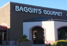 Exterior sign of Baggin's Gourmet